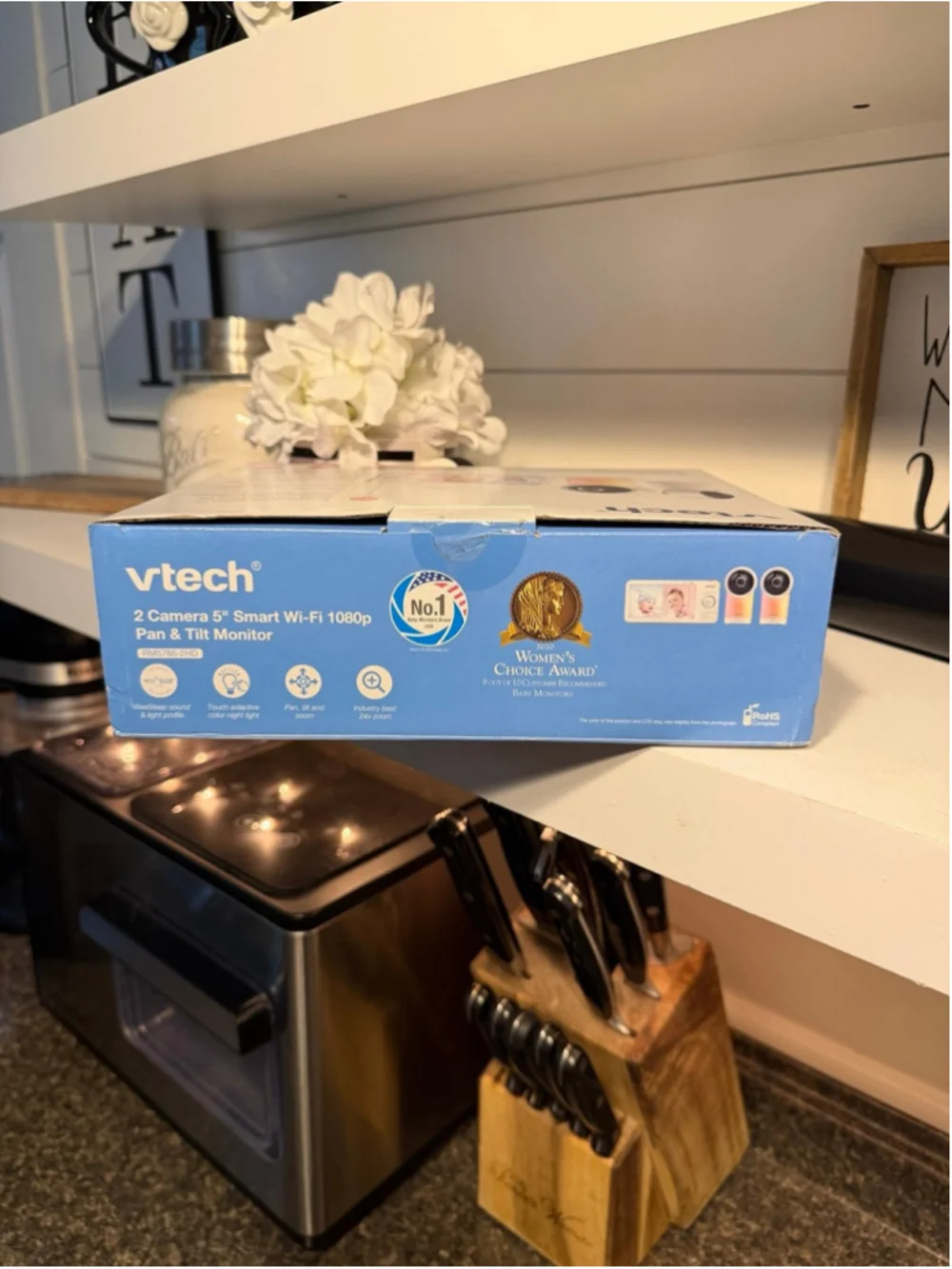 VTech RM5766-2HD Smart Wi-Fi 1080p 2-Camera 360°-Pan-and-Tilt Video Baby Monitor